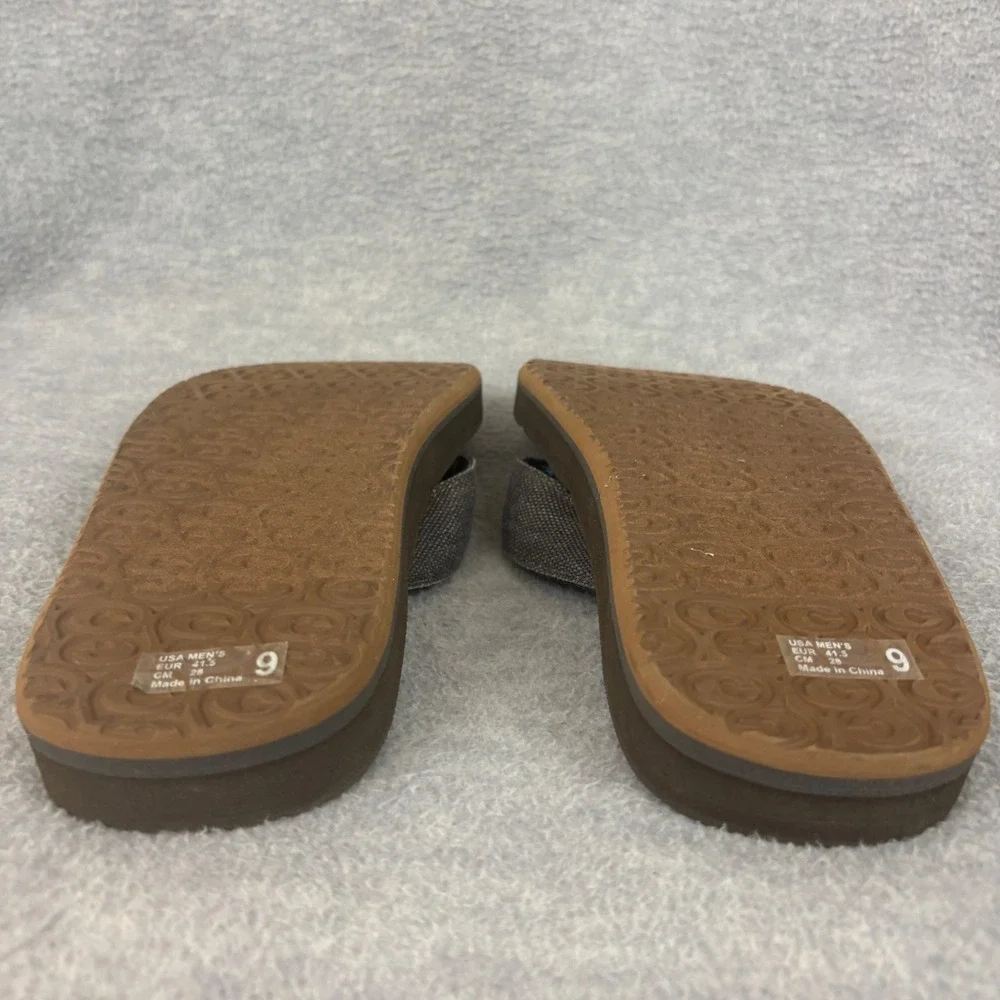 Cobian Flip Flops Mens 9 Brown Canvas Strap Thong Sandals Beach Casual
